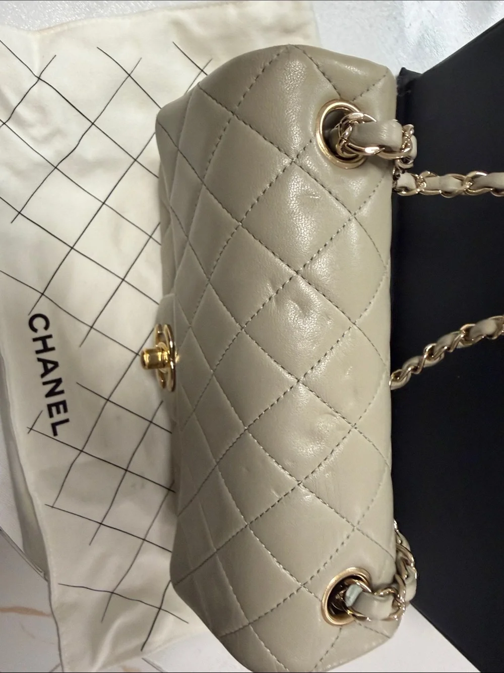 Classic Single Flap Bag Quilted Lambskin Mini Grey - Picture 8 of 10